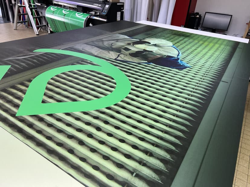 Impression pour un panneau XL mettant en avant le savoir-faire d'une entreprise